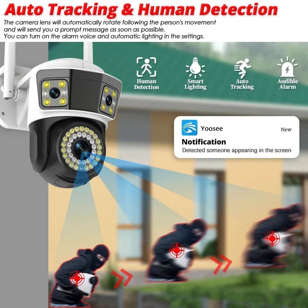 Three Lens WIFI Security Camera