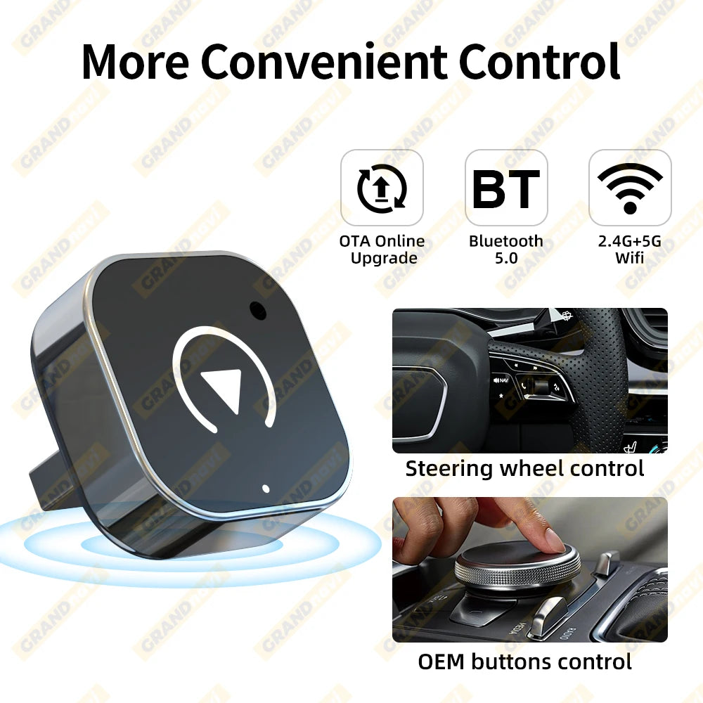 Carplay and android auto wireless adapter.
