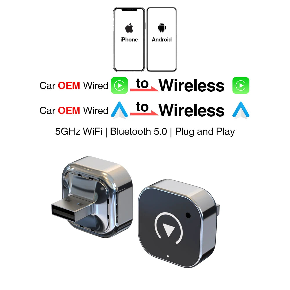 Carplay and android auto wireless adapter.
