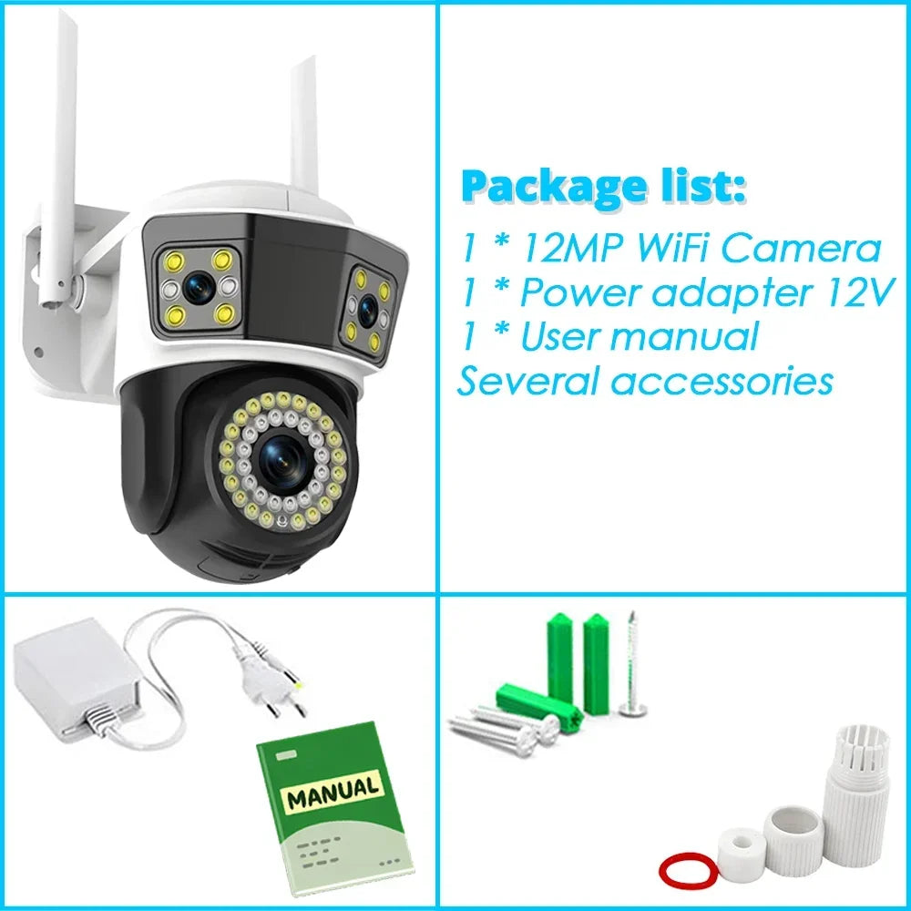 Three Lens WIFI Security Camera