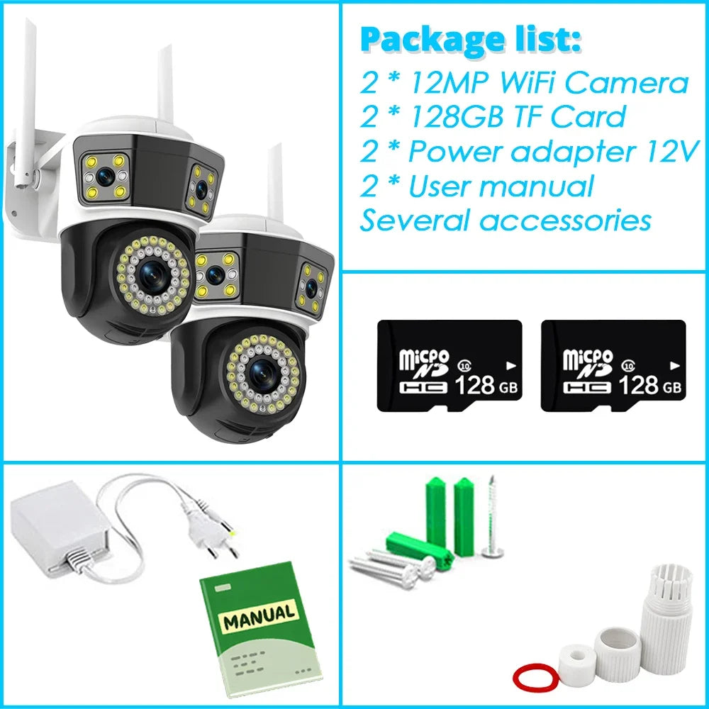 Three Lens WIFI Security Camera