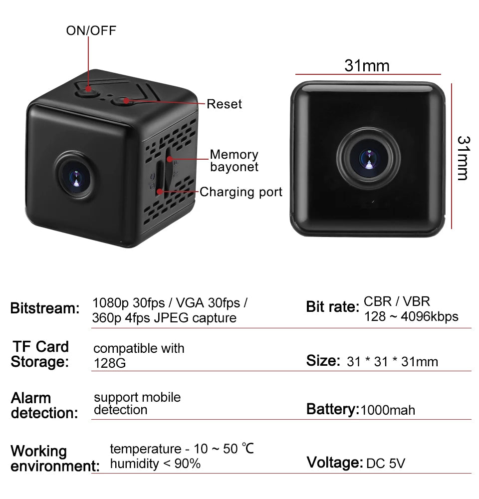 HD Mini Wireless WIFI Security Monitor Camera