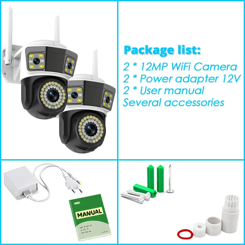 Three Lens WIFI Security Camera